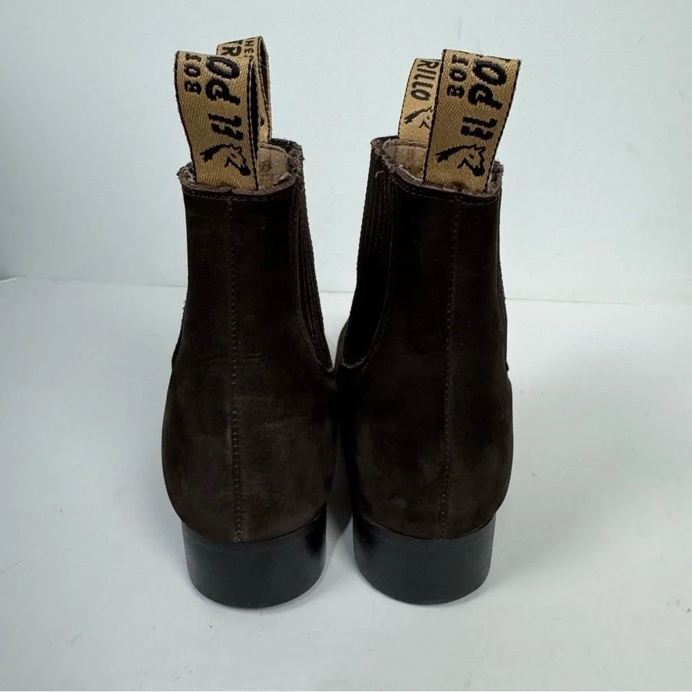 El Potrillo Brown Leather Suede Chelsea Ankle Boots Western Rodeo Country - Picture 5 of 8